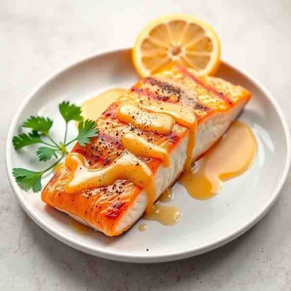 Easy Grilled Salmon & Healthy Lemon Sauce Recipe
